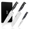 Hecef 3-Piece Professional Kitchen Knife Set, German Stainless Steel Extra Sharp Chef Knife Set