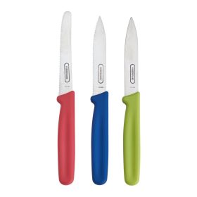 Farberware BBQ Set of 3 Paring Knives with Assorted Colored Handles