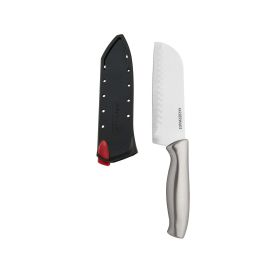 Farberware 5-Inch Santoku Knife with Edgekeeper Self Sharpening Sleeve, Stamped Stainless Steel Handle