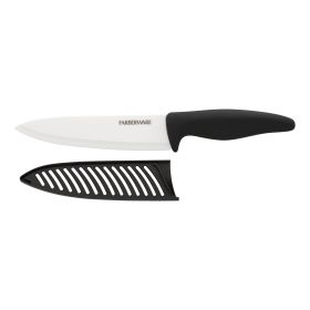 Farberware Professional 6-inch Ceramic Chef Knife with Black Blade Cover and Handle