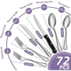 Bestdin 72 Pieces Silverware Sets Service for 12, Premium Stainless Steel Spoons and Forks Set with Steak Knives