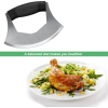 i Kito Mezzaluna Food Cutter, Single Blade Mezzaluna Knife, Salad Chopper Handheld Knife