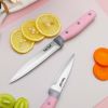 Hecef Kitchen Knife Block Set with Universal Knife Block Holder, High Carbon Stainless Steel Pink Chef Knife Set