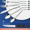 Cibeat 24-Piece Silverware Set with Steak Knives, Stainless Steel Flatware Set, Kitchen Cutlery Set for 4, Include Steak Knife/Fork/Spoon