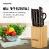 Farberware Classic Stainless Steel 6-Piece Tripe-Riveted Knife Set with Black Handle