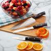 Farberware Classic 3 Piece Triple Riveted Knife Set Stainless Steel Black Handle