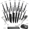 PrinChef Knife Set, 19 Pcs Rust Proof Knives Set for Kitchen, with Acrylic Stand, Sharpener, Scissors and Peeler