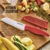 Farberware Professional 5-inch Ceramic Kitchen Santoku Knife in Red