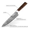 Qulajoy Japanese Chef Knife Kitchen Knife High Carbon German Steel Cooking Knives Damascus Pattern Japanese Knife With Ergonomic Handle For Home Kitch