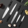 Hecef Kitchen Knife Set with Block, 6 Pieces High Carbon Stainless Steel Chef Bread Utility Paring Knife