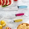 Farberware Precise Slice 3 Stainless Steel Piece Chef Knife Set Aqua, Pink, and Yellow