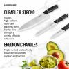 Farberware Classic 3 Piece Triple Riveted Knife Set Stainless Steel Black Handle