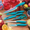 Farberware 11-piece Teal Rainbow Titanium Cutlery Set