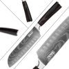 Qulajoy Santoku Knife, High Carbon Stainless Steel Chef Knife Japanese Kitchen Knives With Ergonomic Pakkawood Handle