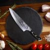 Qulajoy Chef Knife 8 Inch,Professional Japanese VG-10 Damascus 67 Layer Blade,Ultra Sharp Hammered Master Chefs Knife,Ergonomic G10 Handle