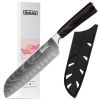 Qulajoy Santoku Knife, High Carbon Stainless Steel Chef Knife Japanese Kitchen Knives With Ergonomic Pakkawood Handle