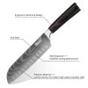 Qulajoy Santoku Knife, High Carbon Stainless Steel Chef Knife Japanese Kitchen Knives With Ergonomic Pakkawood Handle