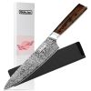 Qulajoy Japanese Chef Knife Kitchen Knife High Carbon German Steel Cooking Knives Damascus Pattern Japanese Knife With Ergonomic Handle For Home Kitch