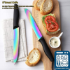 Rainbow Knife Set,Marco Almond KYA35 14 PCS Kitchen Knife Set,Titanium Coating for Anti-rusting, Super Sharp Cutlery Knife Set with Acrylic Stand