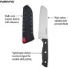 Farberware Edgekeeper Self-Sharpening Triple Riveted 5-inch & 7-inch Santoku Knife Set, 4-Piece, Black