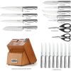 McCook Knife Sets, German Stainless Steel Kitchen Knife Block Sets with Built-in Sharpener