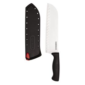 Farberware Edgekeeper 7-inch Santoku Black Knife with Self-Sharpening Sleeve (Brand: Farberware)