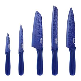 Hecef 5PCS Kitchen Knife Set, Blue Sharp Essential Chef Cooking Knives with Ergonomic Handle (Brand: Hecef)